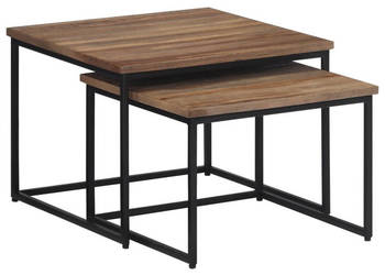 Stoliki kawowe wsuwane jeden w drugi 2 szt. drewno tekowe WM-358536