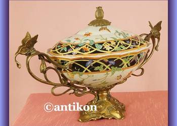 Waza porcelanowa z brązem