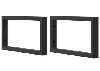 Półka ścienna pod umywalkę stal i lite drewno dębowe WM-3302389