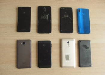 8 szt. uszkodzone smartfony Huawei Xiaomi na części