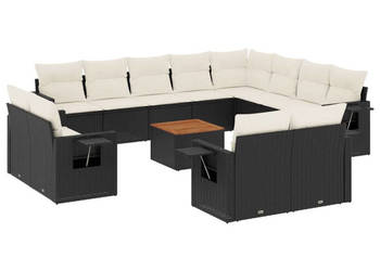 13-cz. zestaw mebli do ogrodu poduszki czarny rattan PE WM-3224831