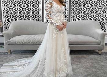 Suknia ślubna linia A rękawy 38 M, 40 L