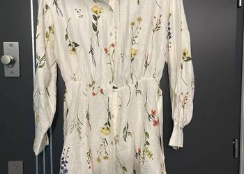 H&M sukienka szmizjerka wiązana w pasie kwiaty viscoza roz.36 H&M sukienka szmizjerka wiązana w pasie kwiaty viscoza roz.36