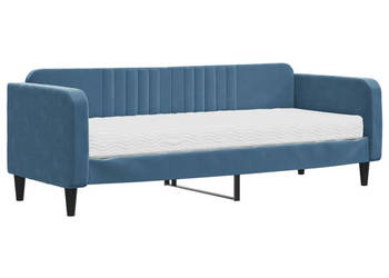 Sofa z materacem do spania niebieska aksamit 80x200 cm WM-3197031