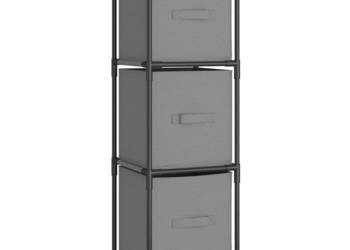 Szafka z 3 szufladami z tkaniny szara 34x34x101 cm stal WM-337253