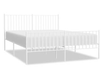 Łóżko Metalowe Białe Rama Łóżka Ze Stelażem Biała 150x200 cm WM-350951