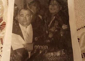 Torba plastikowa Michael Jackson z napisami po niemiecku. Vintage