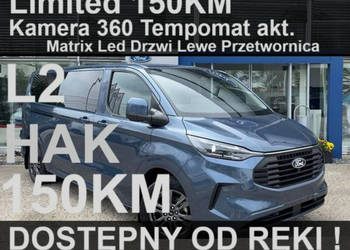 Ford Transit Custom 9-os. 150KM L2 Kamera 360 Felgi 17" Hak Przetwornica O…