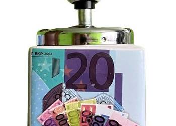 Popielniczka Zamykana Kwadratowa Ceramiczna Z Nadrukiem Banknotu 20