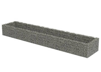 Podwyższona donica gabionowa galwanizowana stal 450x90x50 cm WM-143553