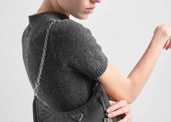 Mini torebką hobo, torba na ramię Prada