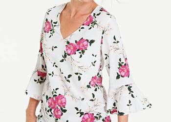 38 zwiewna bluzka kwiaty szerokie rękawy Anthology