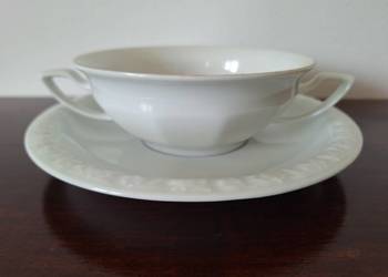 Rosenthal Biała Maria porcelanowa bulionówka z podstawką 6 kompletów porcel
