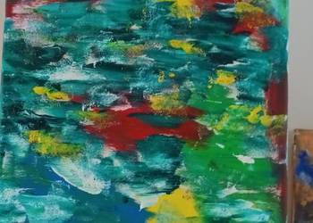 Obraz abstrakcja olej na plotnie sygnowany 40×30