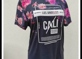 Primark koszulka tshirt kwiaty + napis rozmiar 38 M i 40 L