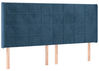 Zagłówek uszak ciemnoniebieski 163x16x118/128 cm aksamit WM-3119638