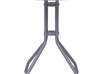 vidaXL Stolik ogrodowy, jasnoszary, 60 cm, stal i szkło(SKU:312213)