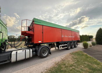 Naczepa z wydmuchem wywrotka do sruty paszy pelet ziarno