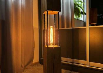 Lampa drewniana w stylu loft