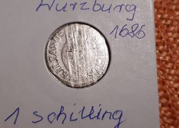 moneta srebrna Biskupstwa Wurzburg z 1686r