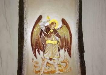 Archanioł Michał malowany na desce