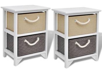 Szafki nocne, 2 szt., drewniane（SKU:242889）