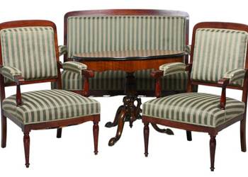 Zestaw wypoczynkowy - sofa, 2 fotele i stolik