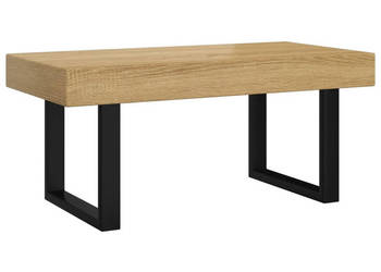Stolik kawowy jasnobrązowo-czarny 90x45x40 cm MDF i żelazo WM-286099