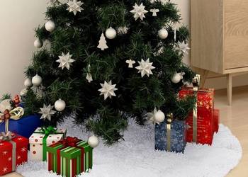 vidaXL Spódnica choinkowa biała 150 cm sztuczne futro(SKU:330271)