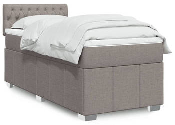 Łóżko kontynentalne z materacem taupe tkanina 80x200 cm WM-3289206