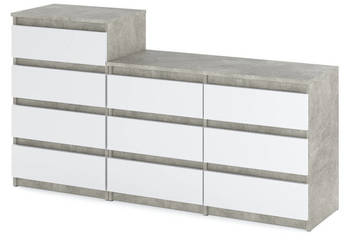 Komoda 10 Szuflad Szafka Rtv 160cm Meblościanka Stolik Salon Beton Biały