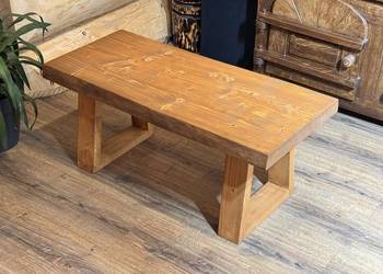 STOLIK Kawowy Świerkowy z Litego Świerku Gruby Naturalny Oflis