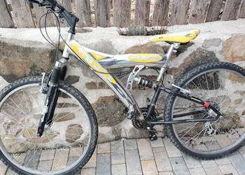 Bull full suspension srebrny rower górski pełna amortyzacja koła 26