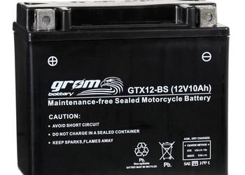 Akumulator motocyklowy 12V 10Ah 180A GROM GTX12-BS YTX12-BS