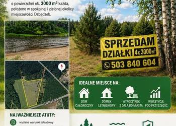 DZIAŁKI Z WZ 3000M2 /Natura 2000/blisko Narwii / S8 od Warszawy 1,5h