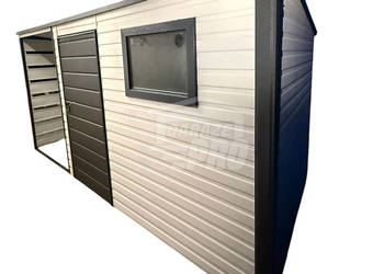 Schowek domek ogrodowy 2,5x2 m + wiata 2x2 m  drzwi okno dach GP747