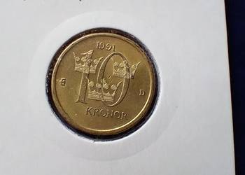 Stare monety 10 koron 1991 Szwecja