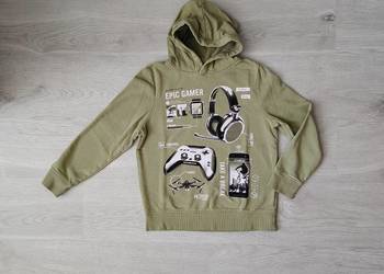 Bluza z kapturem 146 C&A oliwkowa chłopięca dla chłopca idealna