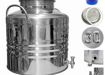 Beczka nierdzewna inox 30L z kranem do przechowywania transportu serwowania