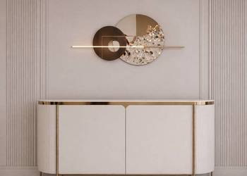 Komoda kremowo- złota Bueno Glamour Premium 180x40x90
