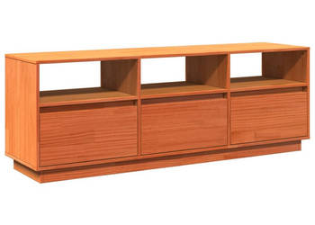 Szafka RTV woskowy brąz 140x37x50 cm lite drewno sosnowe WM-847122