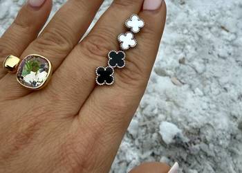 Kolczyki czarne koniczyny na sty l van Cleef & arpels 9mm