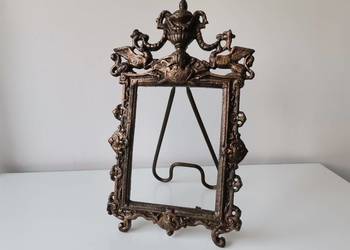 Stara, duża, ciężka mosiężna rama ramka na zdjęcie lusterko mosiądz 2,5 kg