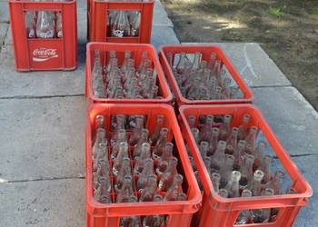 Oryginalne butelki cola-coli (1l, 0,25l) z skrzynkami (PRL)