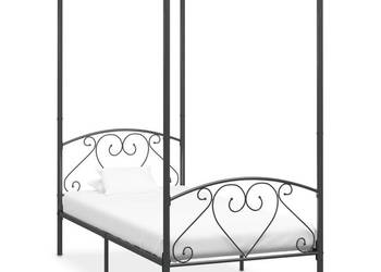 vidaXL Rama łóżka z baldachimem, szara(SKU:284440）