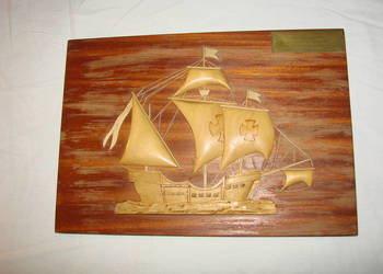 deska z żaglowcem - pamiątka Stocznia Komuny Paryskiej deska z żaglowcem - pamiątka Stocznia Komuny Paryskiej