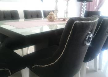 Krzesło chesterfield z kołatka pikowane tapicerowane