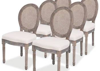 vidaXL Krzesła stołowe, 6 szt., kremowe(SKU:274621)