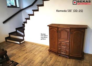 Klasyczna Komoda 120` Wysoka (3D-2S) Dąb Rustikalny Producent BEKAS Meble