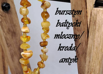 Bransoletka bursztyn kreda, antyk #106